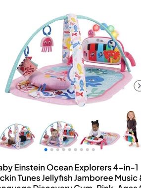 Baby Einstein Ocean Explorers 4-in-1 Kickin Tunes Pink Jellyfish Discovery Gym
